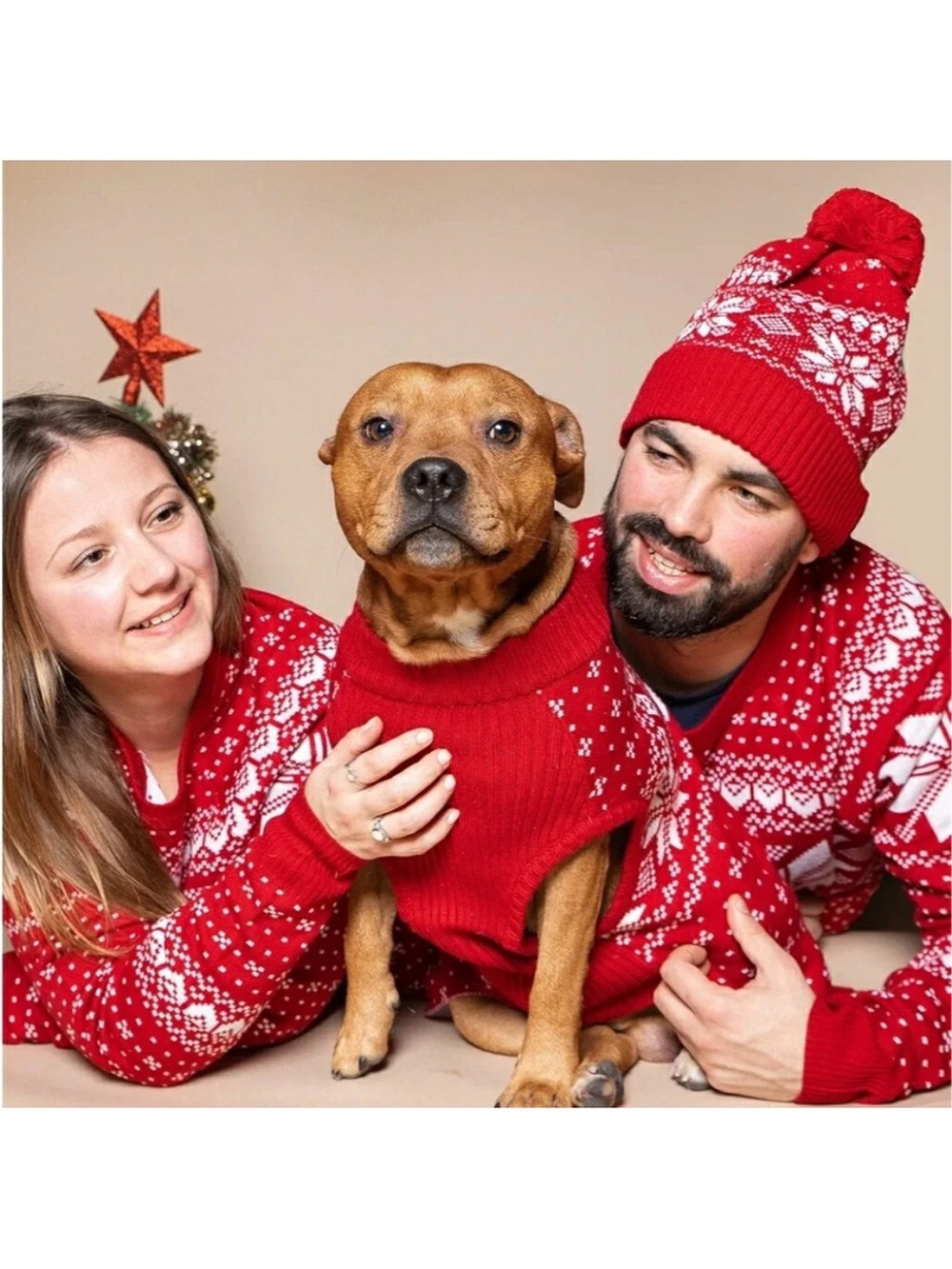 NWT Fluffy Pups Red Knit Dog Sweater - Festive Holiday Pullover, Size L
